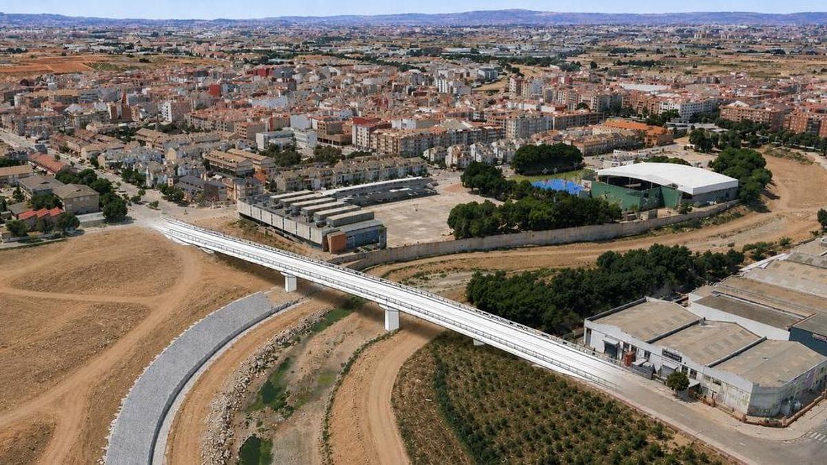Vista aérea del proyecto del nuevo puente de Piaporta.