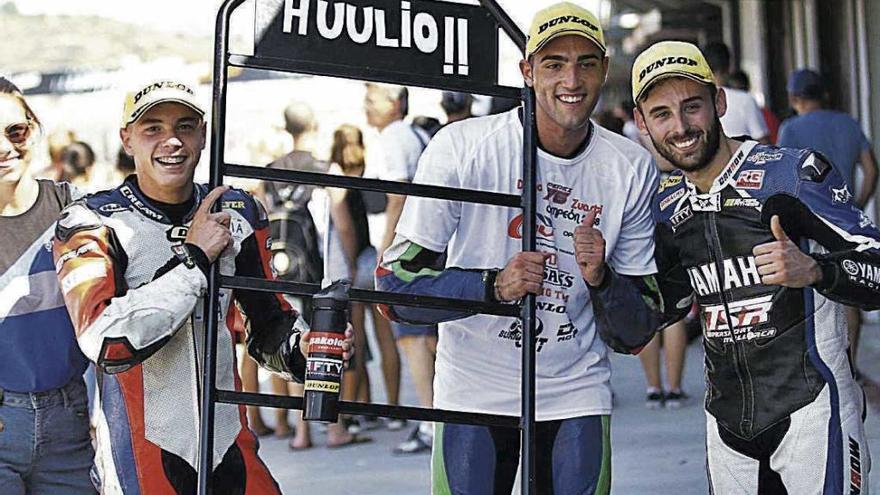 Diego Pérez, Joan Uviña y José Pedro Mesa tras la carrera de 600.