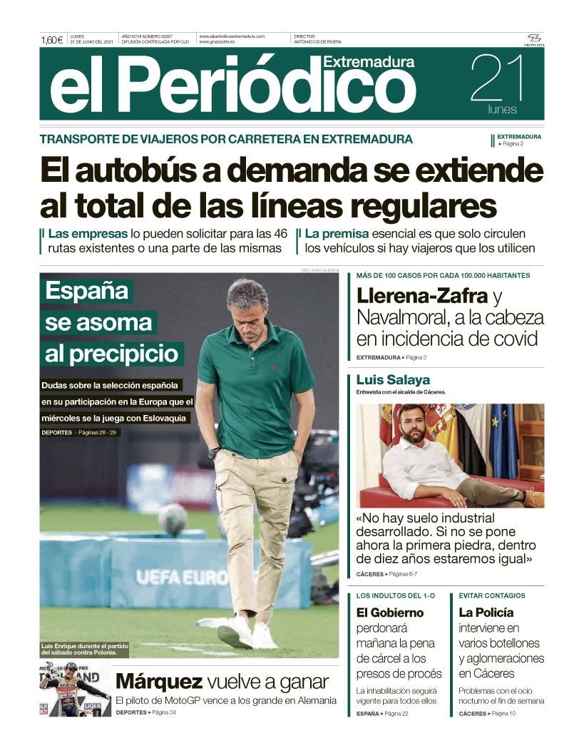 Consulta la portada correspondiente al día 21 de junio del 2021