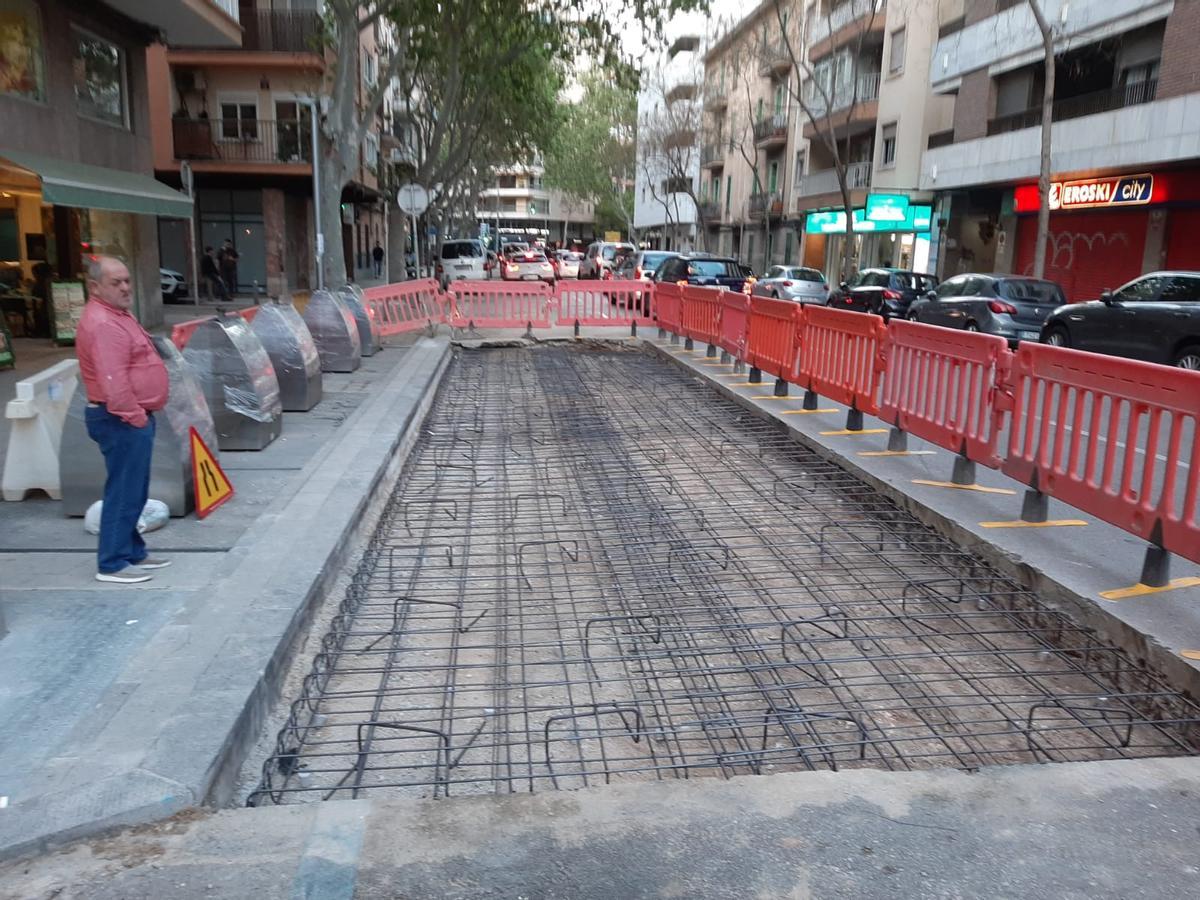 Obras en la calle Antoni Marquès.