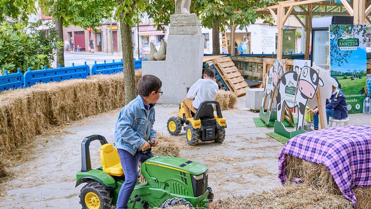 Los más pequeños disfrutando de las actividades del Mercado da Cosecha