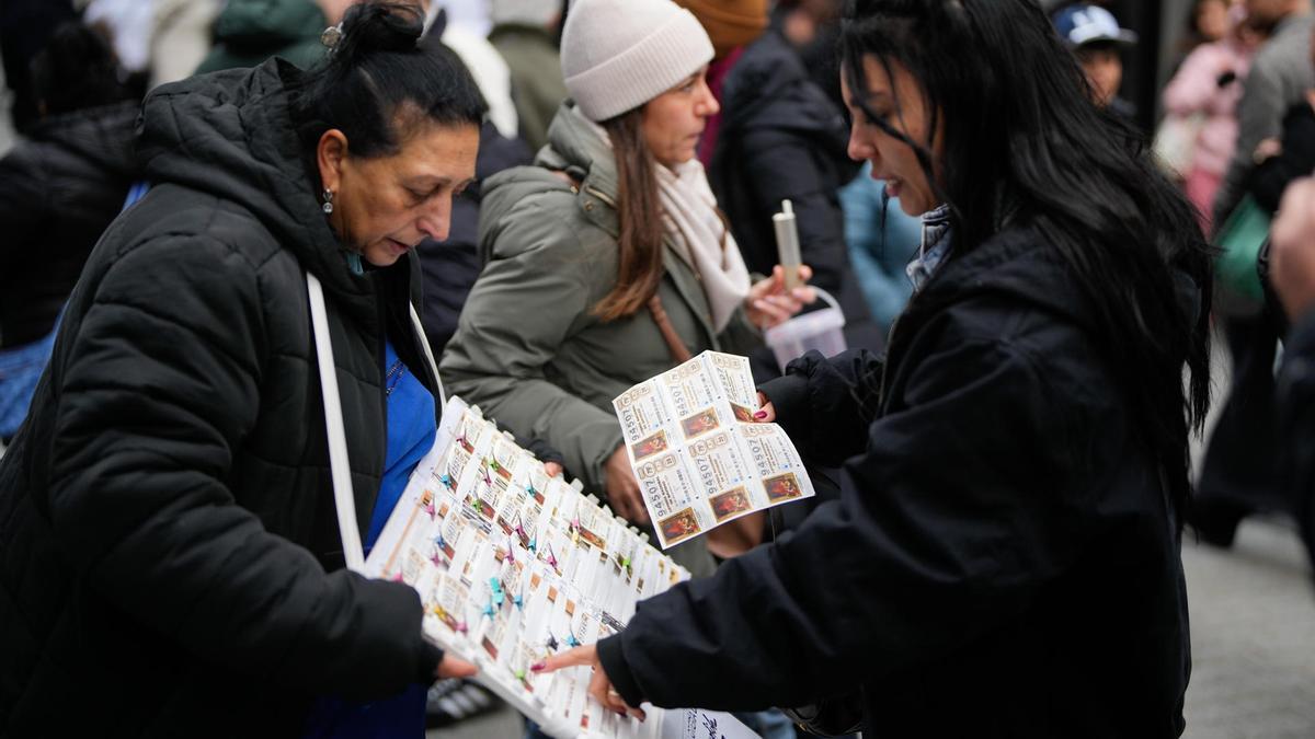 Venta de lotería de Navidad, este domingo en el centro de Madrid