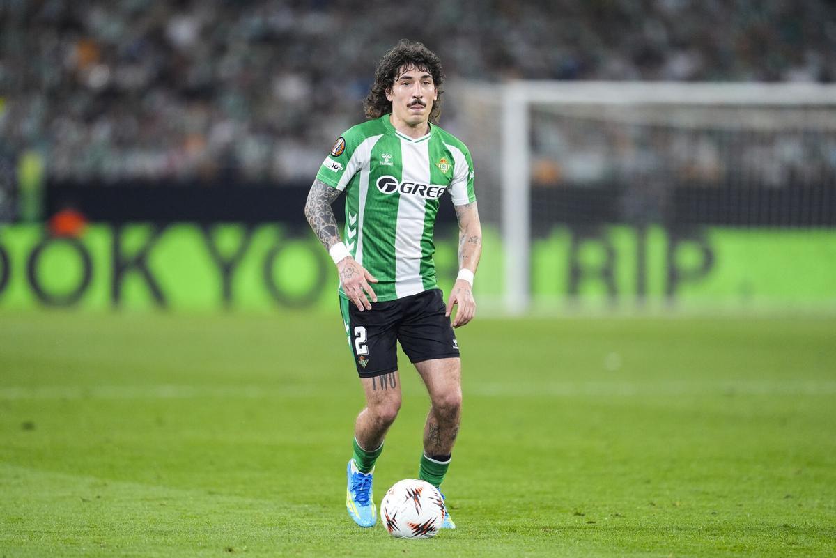 Héctor Bellerín, en el partido de vuelta de cuartos de final de Europa League entre el Betis y el Braga en La Cartuja