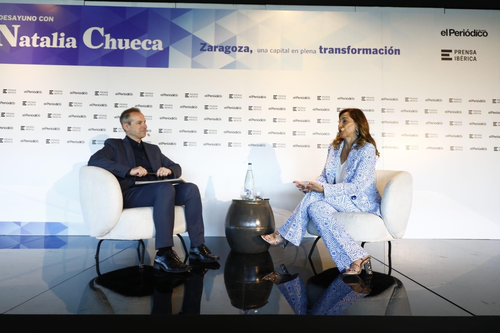 En imágenes | Natalia Chueca hace balance del ecuador del mandato en un desayuno con El Periódico de Aragón