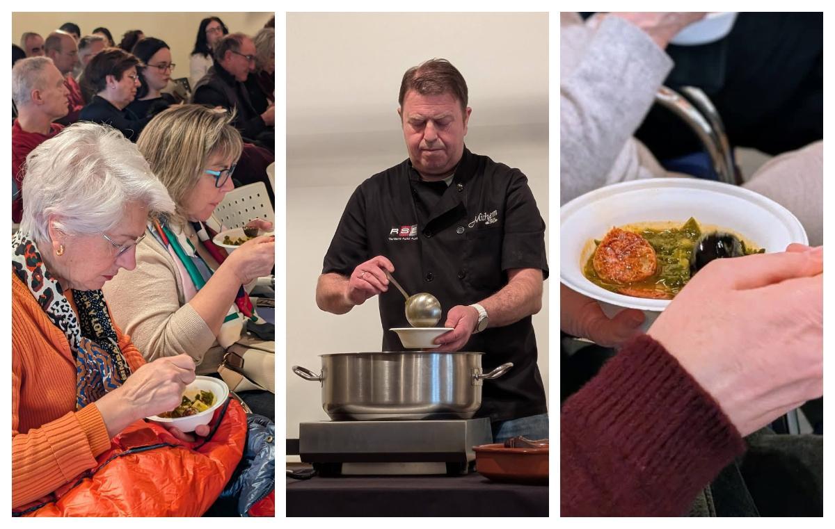Tres momentos del evento en el que participó el Restaurante Michem.
