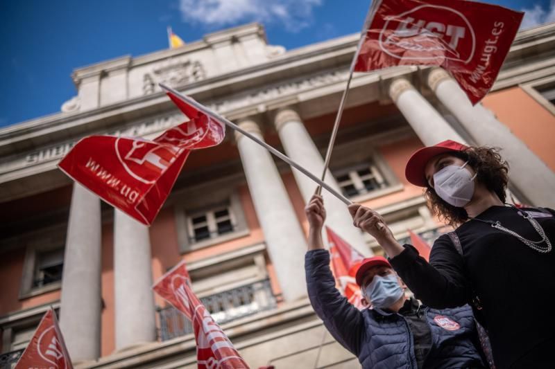 Protesta de CCOO en la capital tinerfeña | 11-2-2021