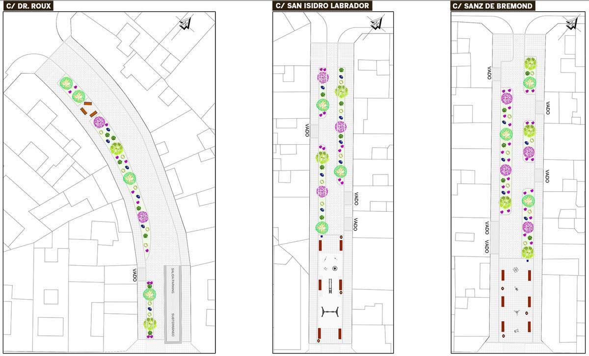 Infografías que reflejan cómo quedarán las tres calles.