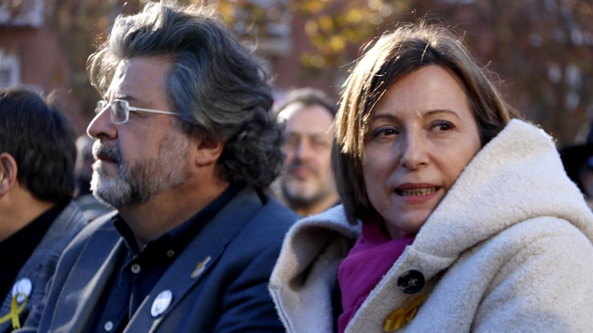 Acto electoral de ERC con la presencia de Carme Forcadell y Antoni Castellà en Mataró.