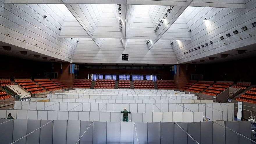 Centro deportivo habilitado como extensión del Hospital Universitario Vall d&#039;Hebron de Barcelona. // Efe