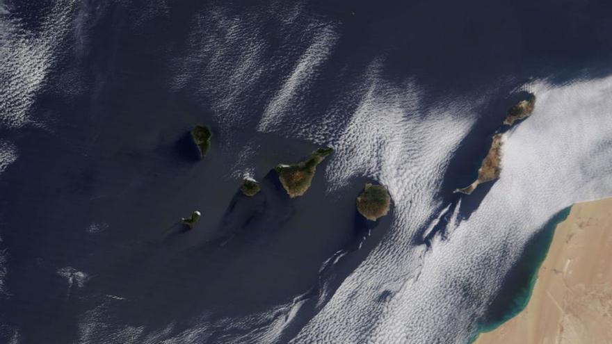 Vista satelital del archipiélago canario, ayer. | | MODIS/NASA