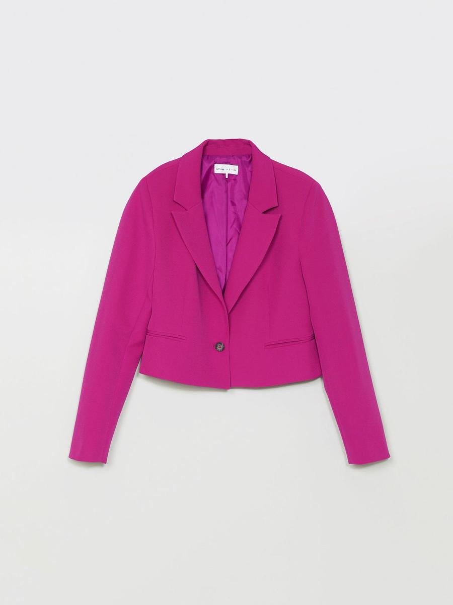 Blazer corta con cierre de botón en fucsia de Lefties