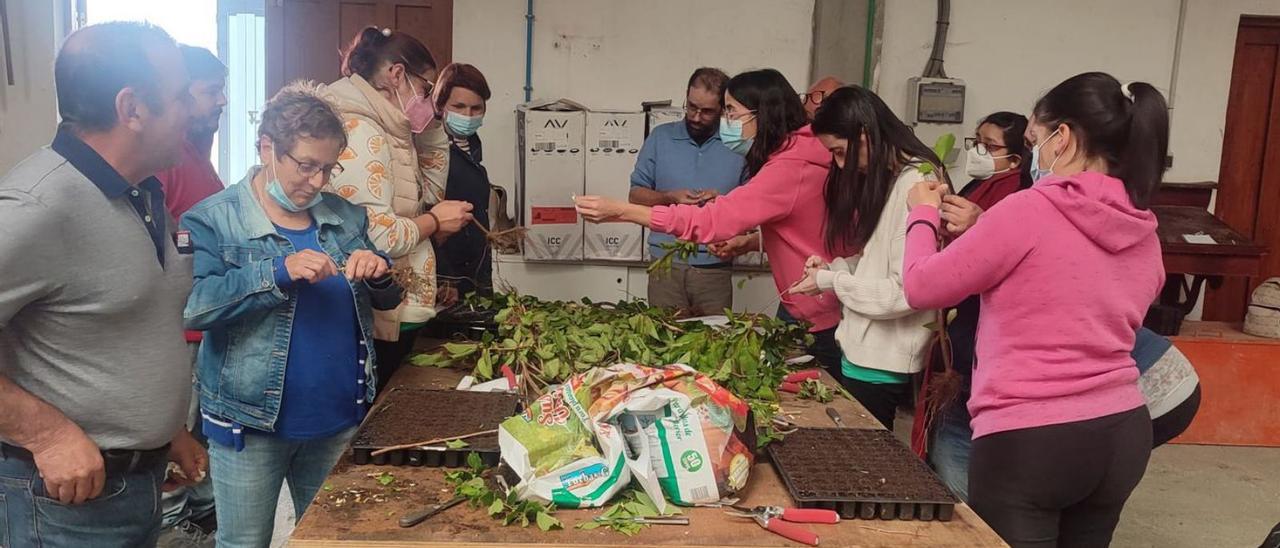 Varias de las personas que participan trabajando en uno de los talleres. |   // D.P.