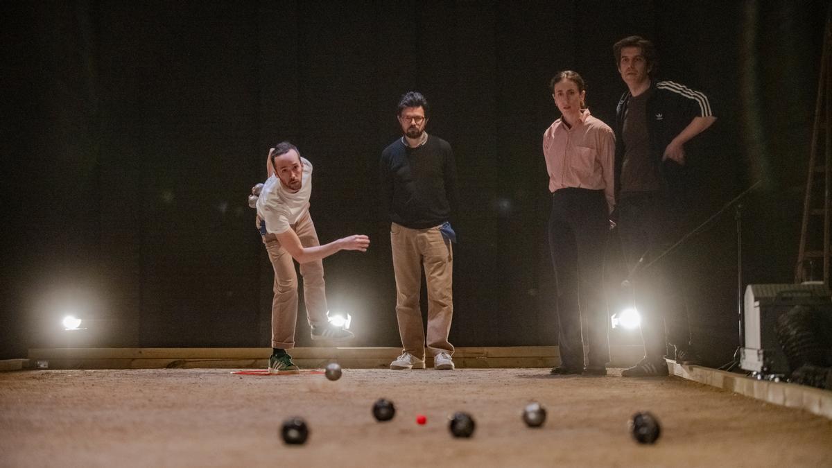 Albert Pérez Hidalgo, Marc Salicrú, Clara Aguilar y Ferran Dordal en 'Weltschmerz (títol provisional)'.
