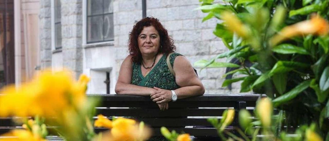 Beatriz Junquera, en la plaza del Fresno de Oviedo.