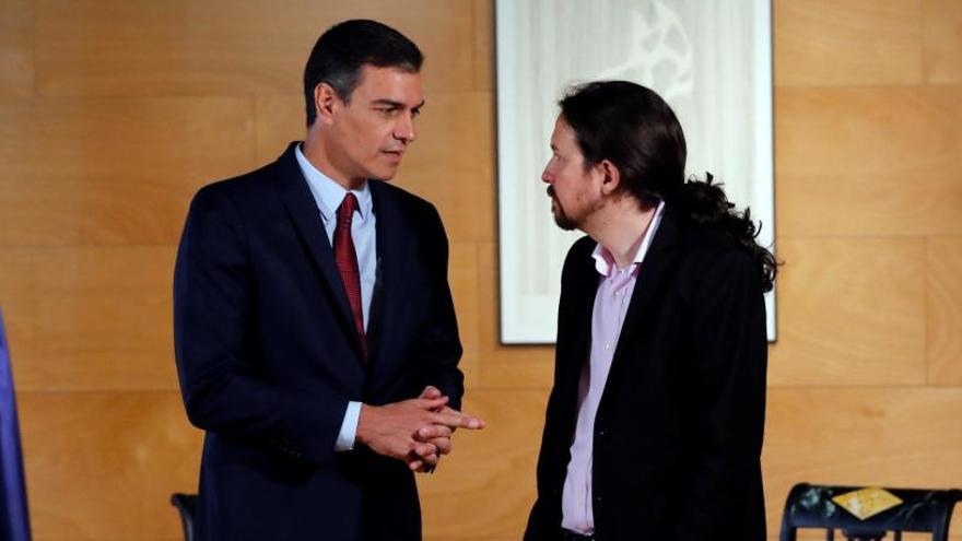 Sánchez e Iglesias, durante una reunión.