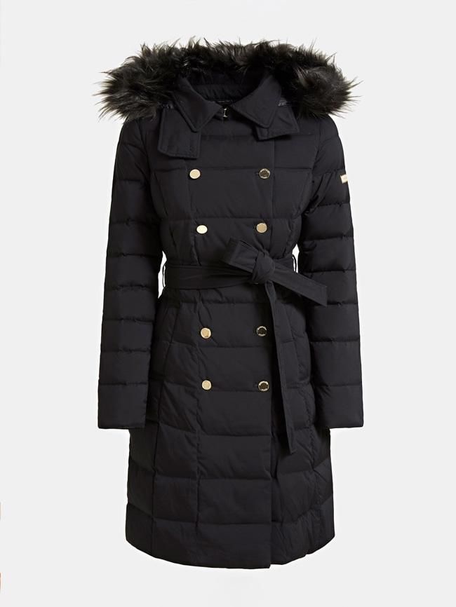 Gabardina acolchada negra, de Guess