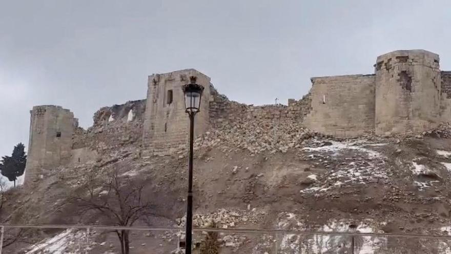 View of debris of Gaziantep Castle following an earthquake in Gaziantep