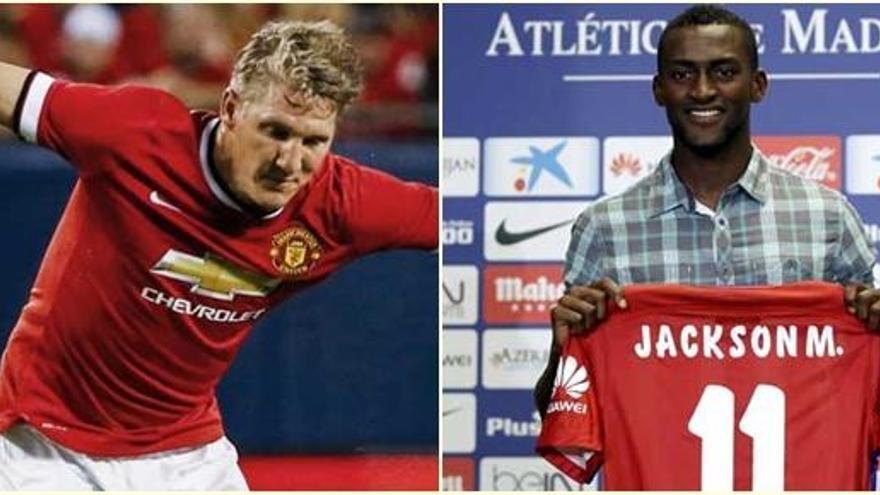 Schweinsteiger, del United, y Jackson, del Atlético.