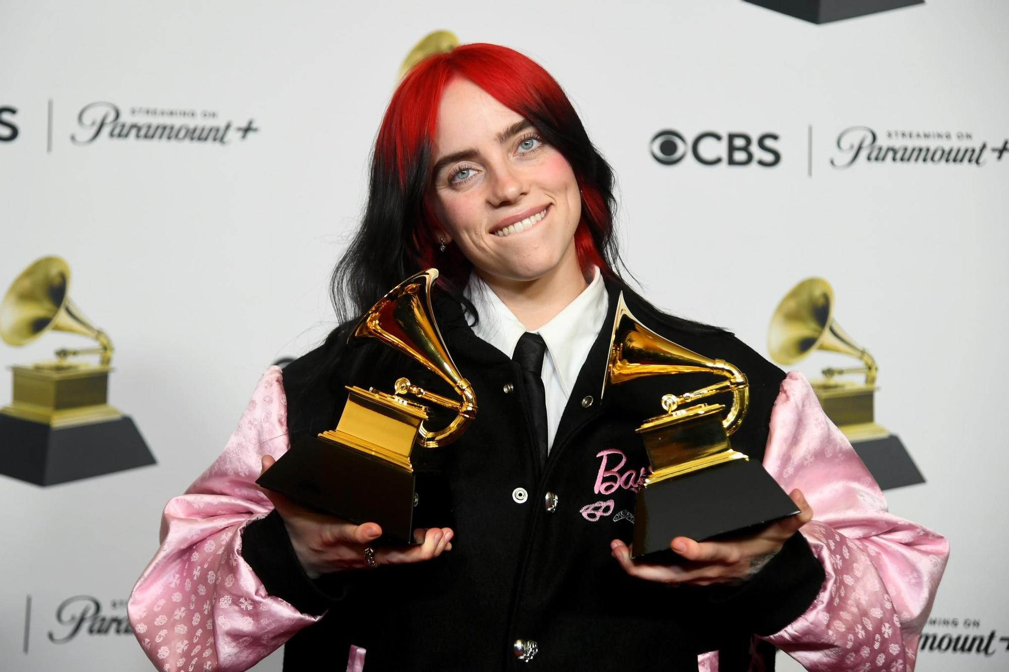 Billie Eilish en los Premios Grammy 2024.
