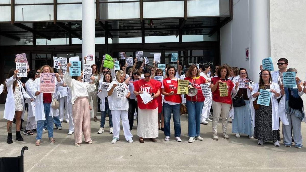 Protesta ante el Meixoeiro.