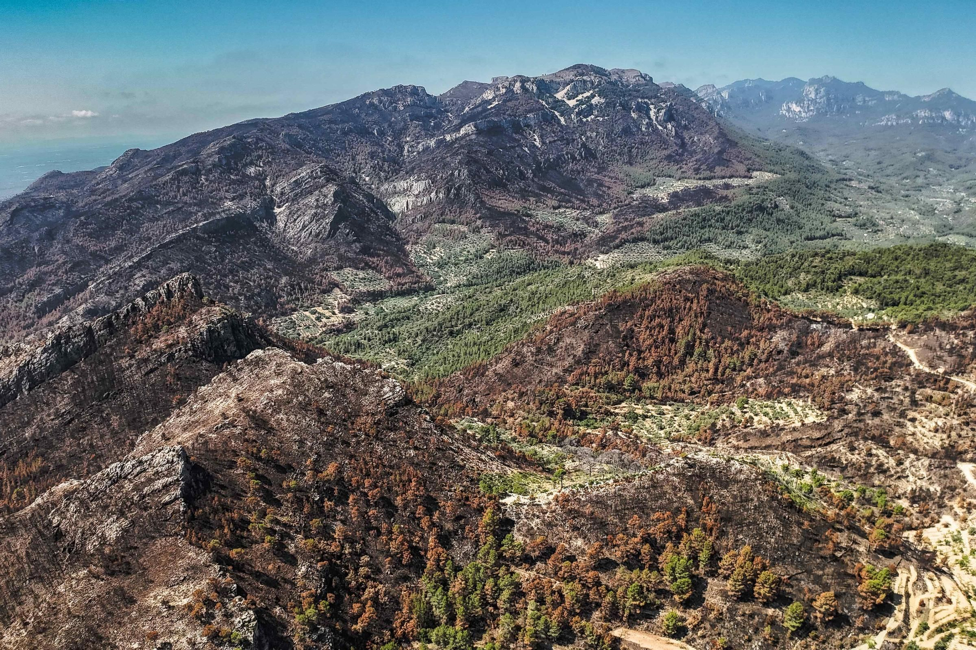 Les fotos de l'incendi de Paüls a vista de dron