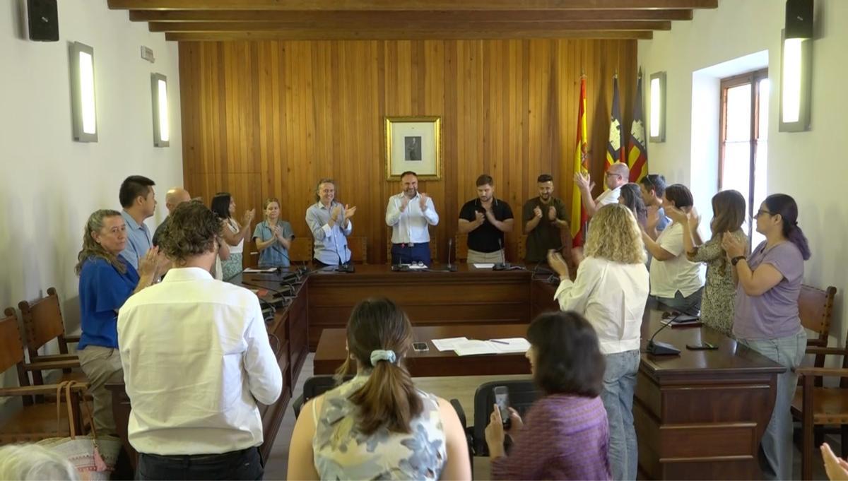 Imagen del pleno de renuncia del alcalde, el pasado jueves en el Ayuntamiento de Son Servera.