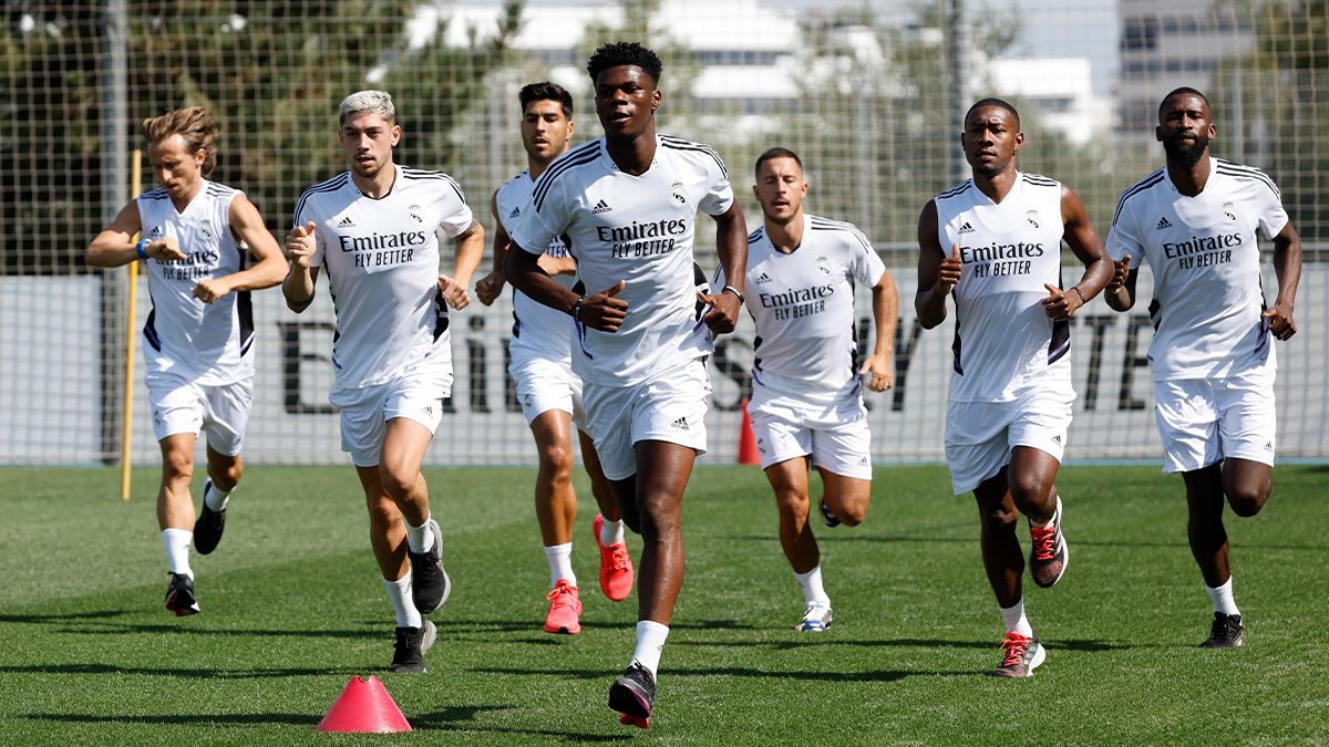 La plantilla madridista se ejercitó este lunes en la Ciudad Deportiva de Valdebebas