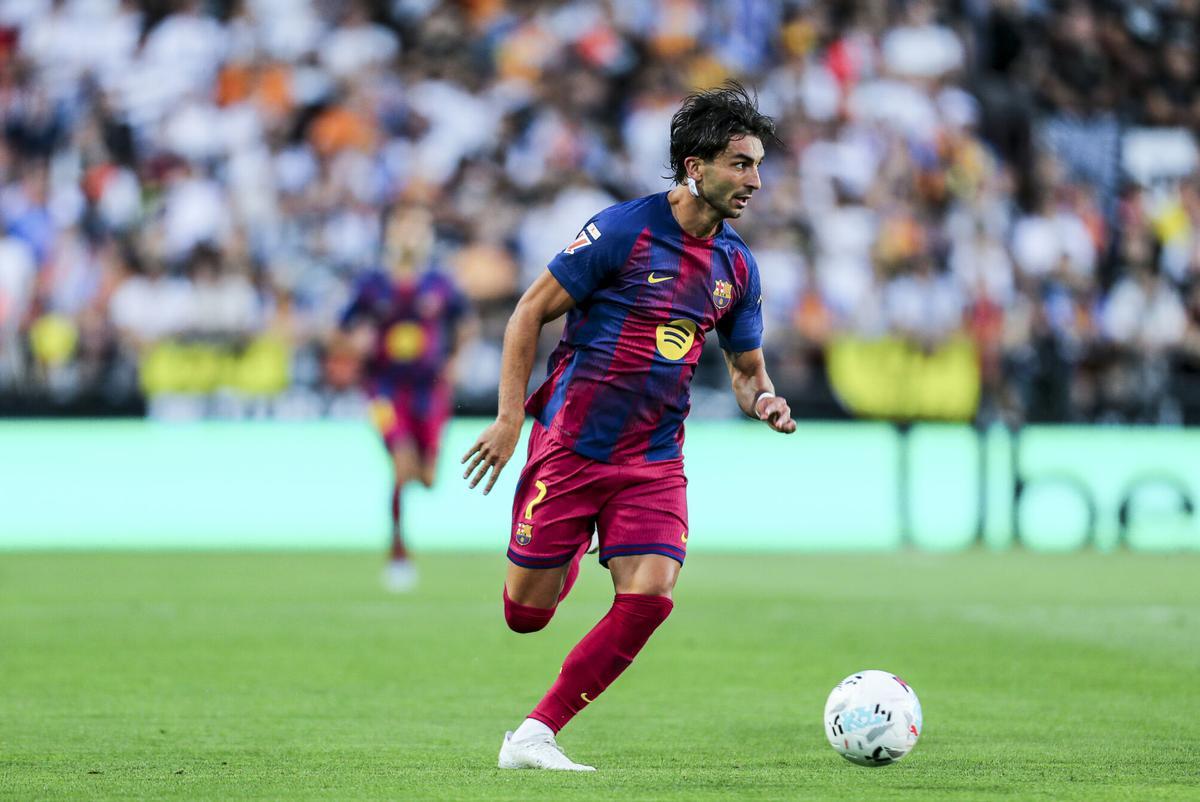 Ferran Torres of FC Barcelona in action during the Spanish league, LaLiga EA Sports, football match played between Levante UD and FC Barcelona at Ciutat de Valencia stadium on May 23, 2026, in Valencia, Spain. AFP7 23/05/2026 ONLY FOR USE IN SPAIN. Ivan Terron / AFP7 / Europa Press;2026;Soccer;Sport;ZSOCCER;ZSPORT;Levante UD v FC Barcelona - LaLiga EA Sports