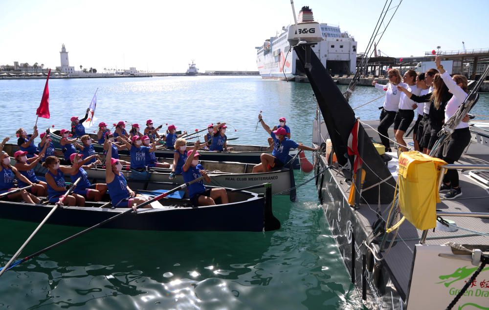 Recepción al barco 'Reto Pelayo Vida' en el puerto de Málaga