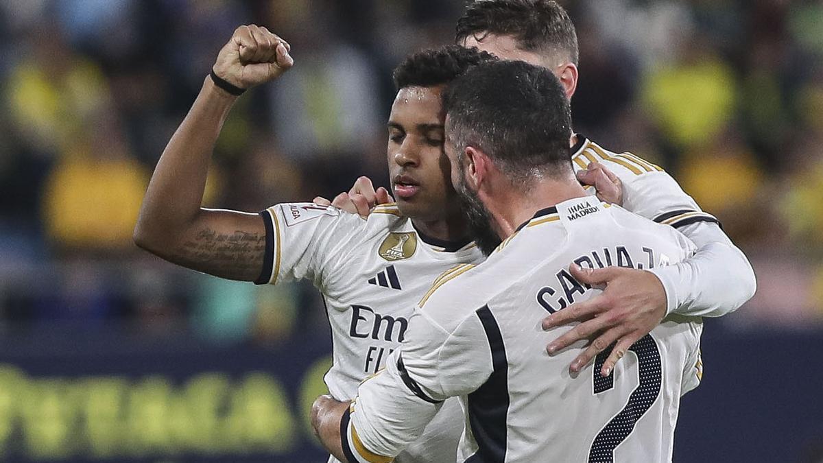 Rodrygo celebra un gol al Cádiz.