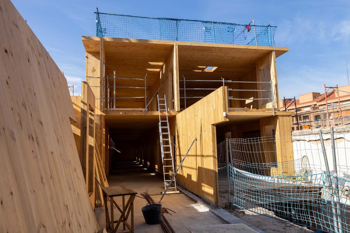 Obras de la futura residencia de estudiantes de Pontoneros