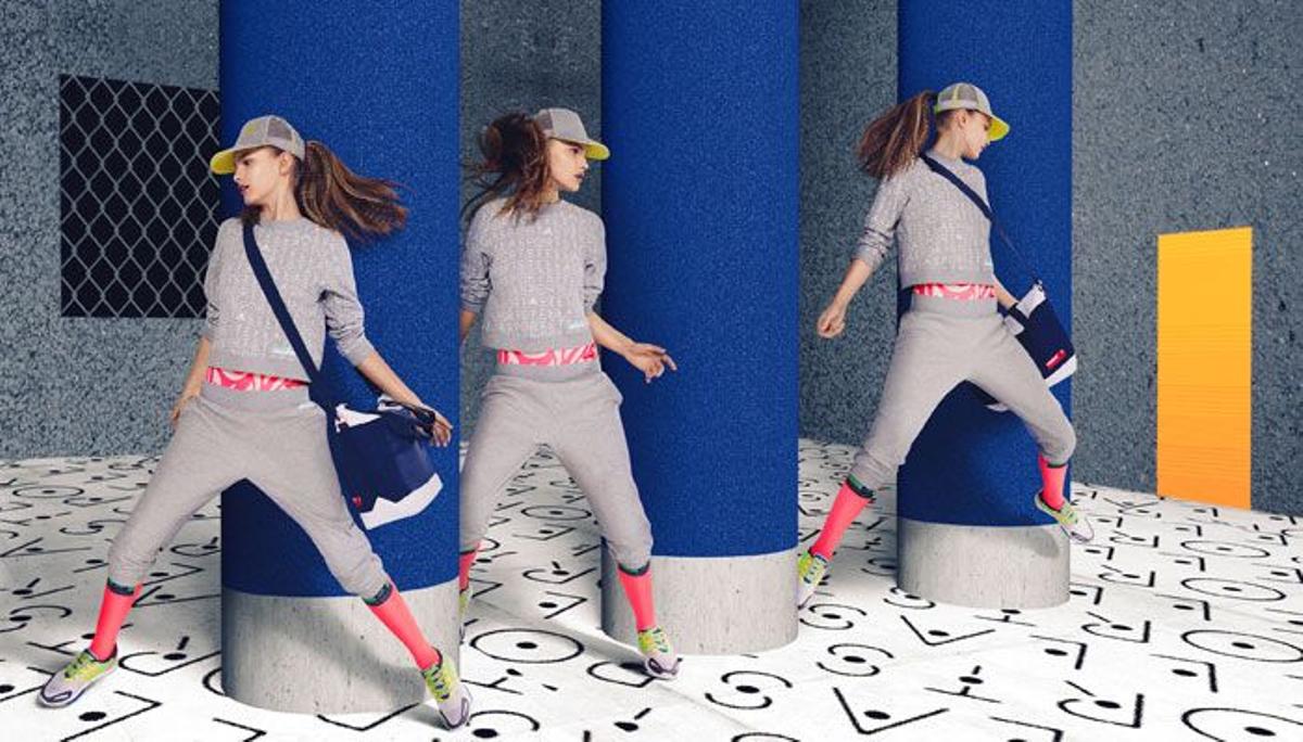 El gris se mezcla con los colores en Adidas by Stella McCartney