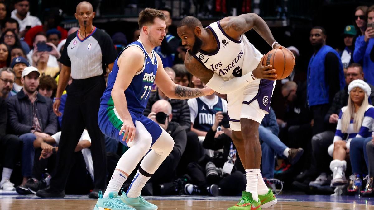 LeBron James y Luka Doncic, en el partido de Navidad