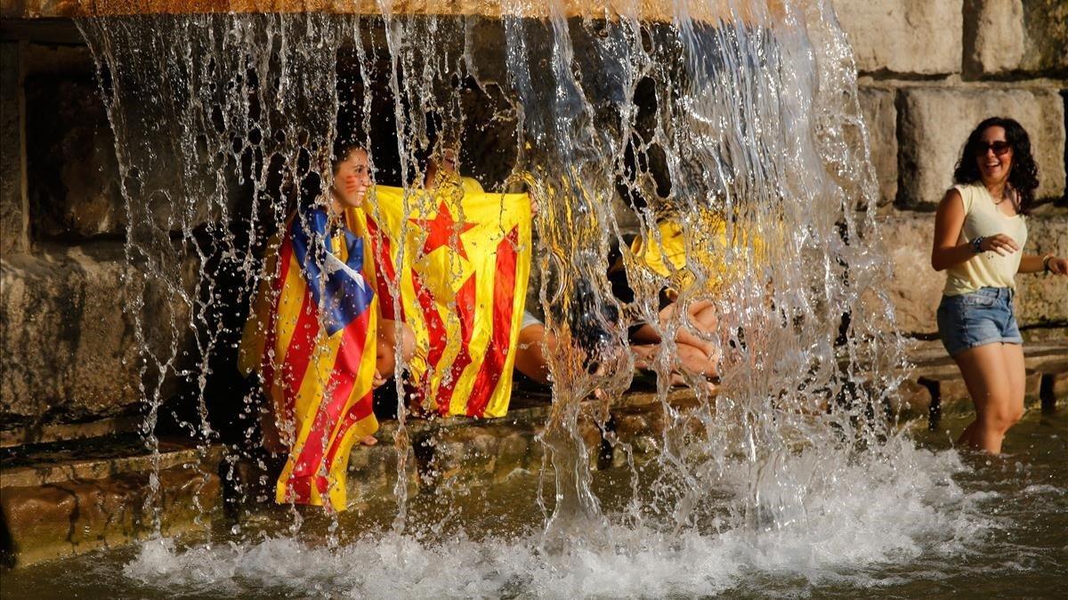 Imagen de la Diada del 2014 captada en la plaza Espanya de Barcelona