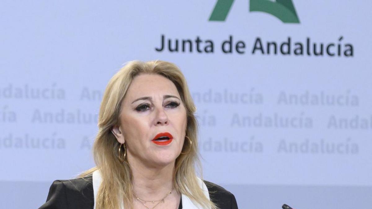 Carolina España, en rueda de prensa.  | RAÚL CARO / EFE