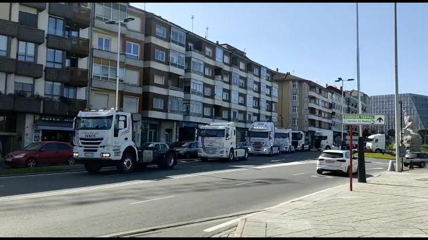 Las caravanas de protesta de los transportistas &#039;ralentizan&#039; Galicia