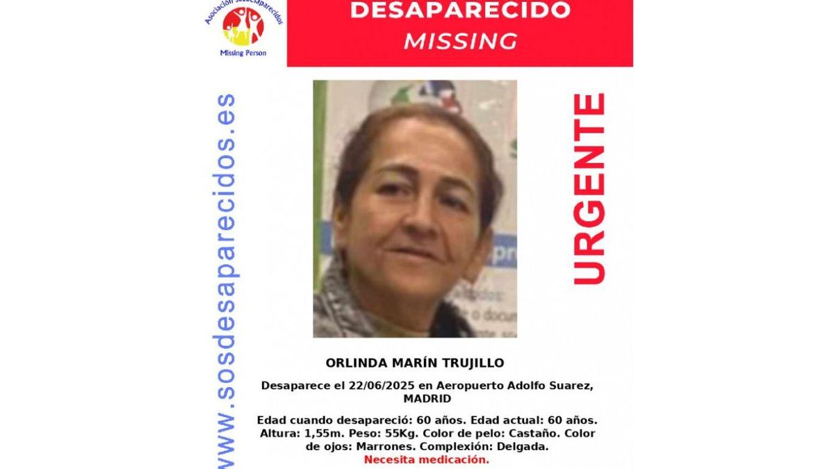Cartel de alerta de Sos Desaparecidos por el caso de la mujer.