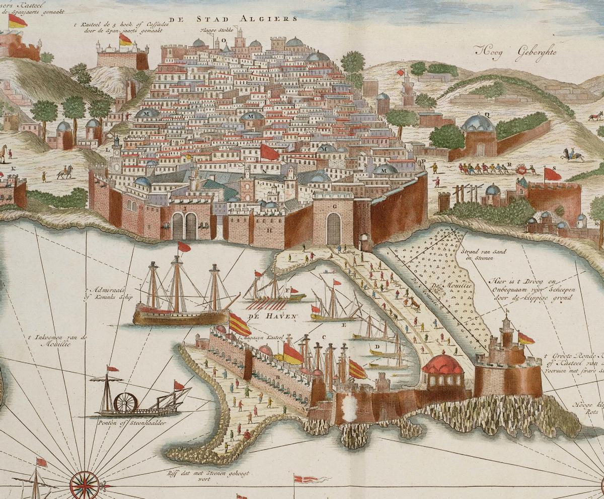 Argel y su puerto en un grabado neerlandés de 1690.