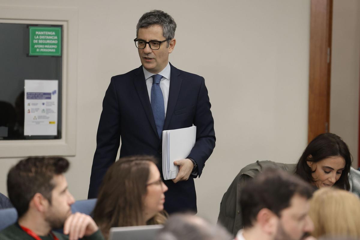 El ministro de la Presidencia, Justicia y Relaciones con las Cortes, Félix Bolaños.