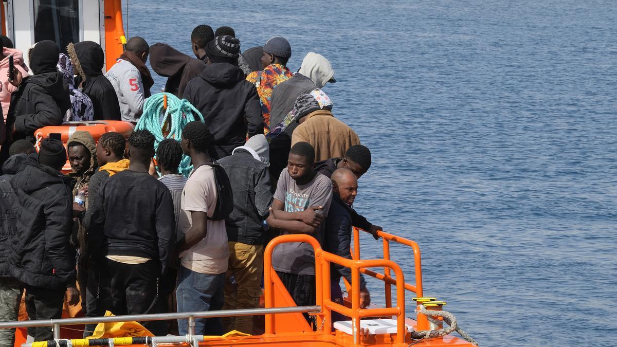 Imagen de archivo de una rescate de migrantes en las costas canarias.