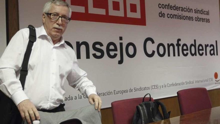 Ignacio Fernández Toxo, ayer, antes de anunciar su decisión.