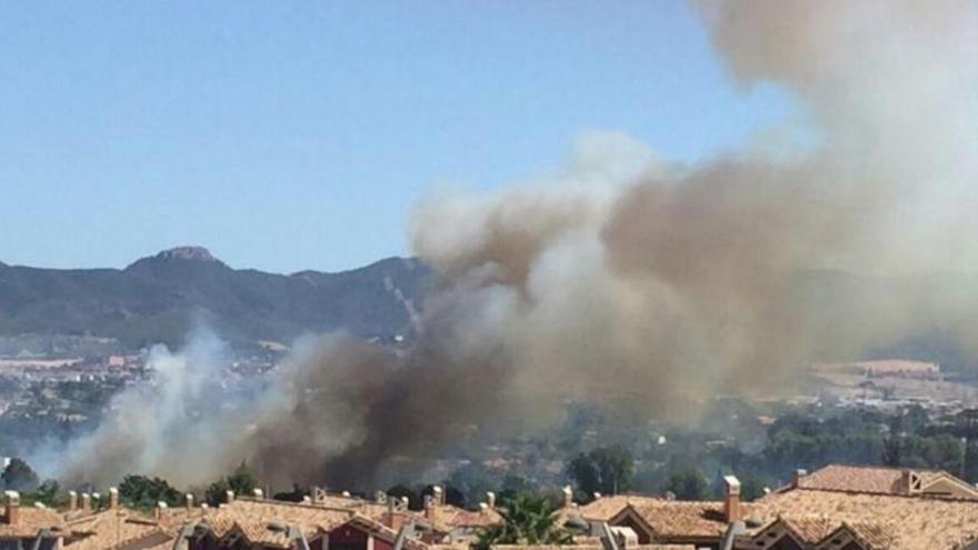 Arde un huerto en la carretera de La Ñora