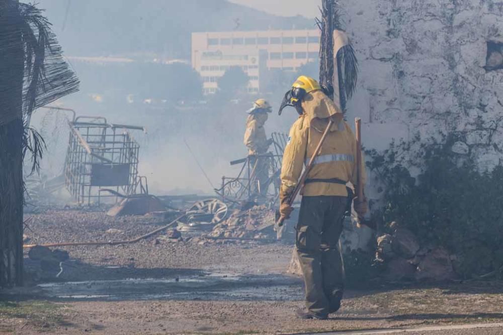 El fuego comenzó entre el cinturón de ronda y la rotonda del colegio Joan XXIII