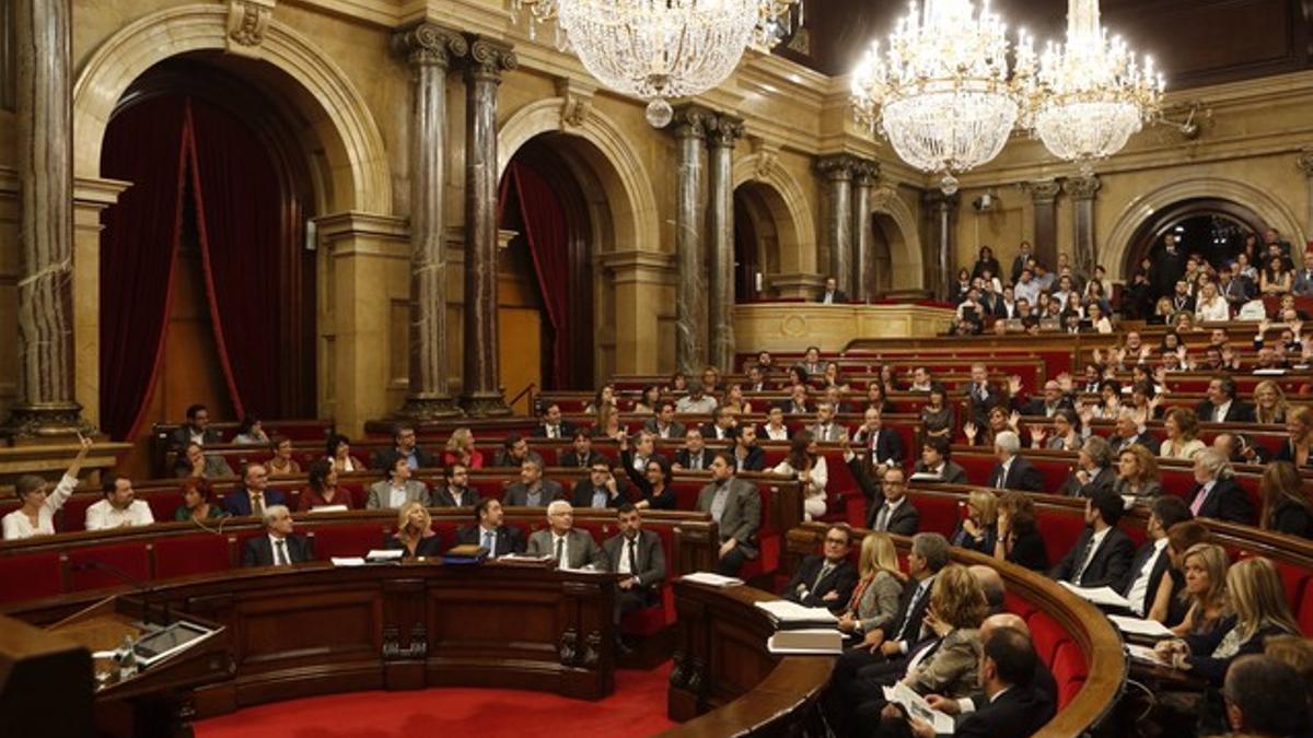 Votación de la comisión de control del 9-N, este miércoles en el Parlament.