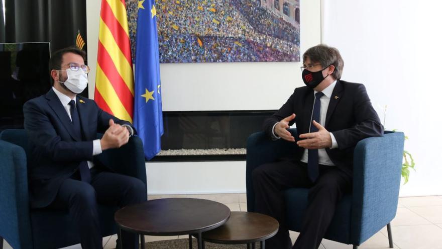 Carles Puigdemont i Pere Aragonès en una imatge d&#039;arxiu