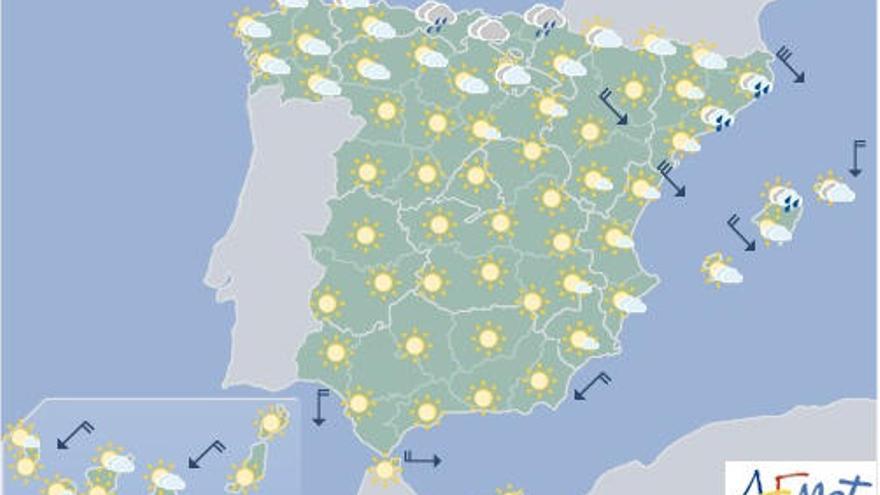 Previsión meteorológica para hoy.