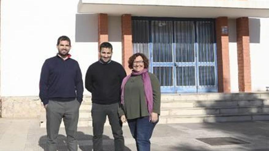 Porcar, Marzà y Brancal, a las puertas del pabellón.