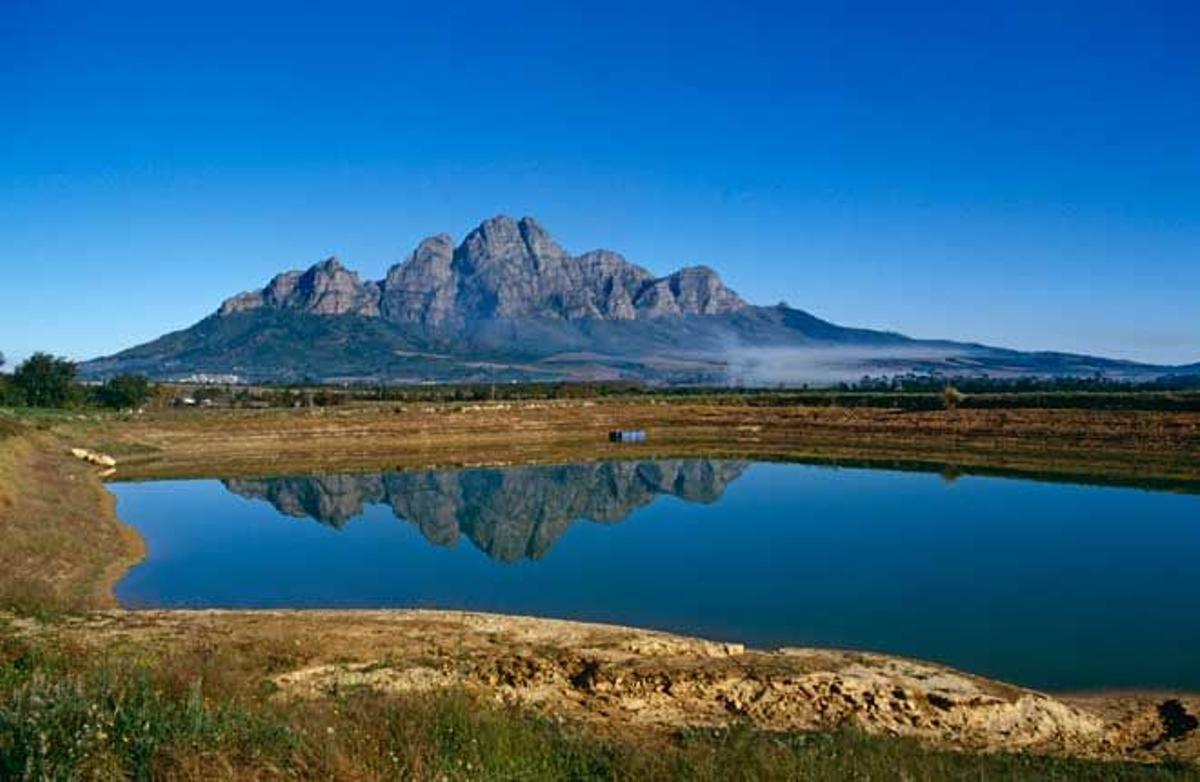 Montañas Drakenstein, al sur de Franschhoek, en Sudáfrica.