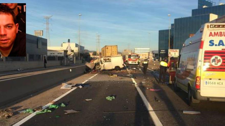 El tramo donde se produjo el accidente y en el recuadro Rafael Alcaide.