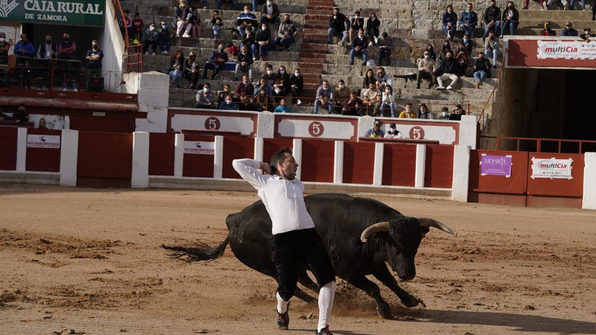 Uno de los recortadores, esta tarde.